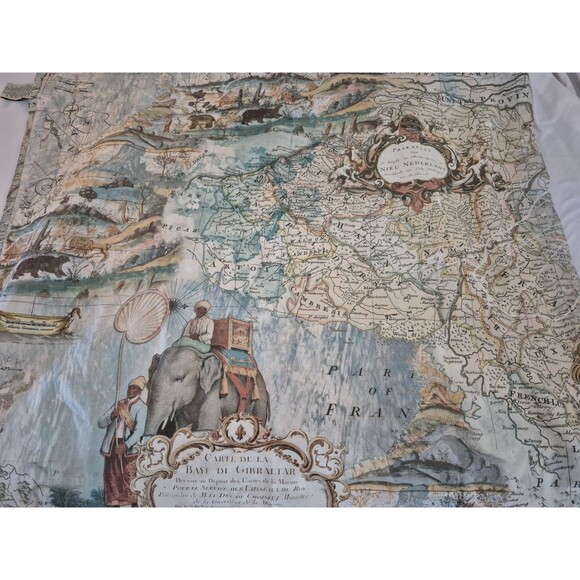 Discontinued Pottery Barn World Map Shower Curtain - Picture 1 of 3